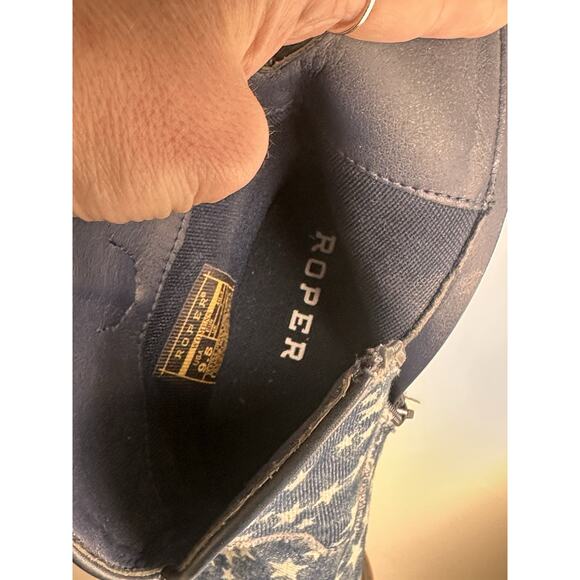 Star-Patterned Blue Ankle Boots - Picture 10 of 15